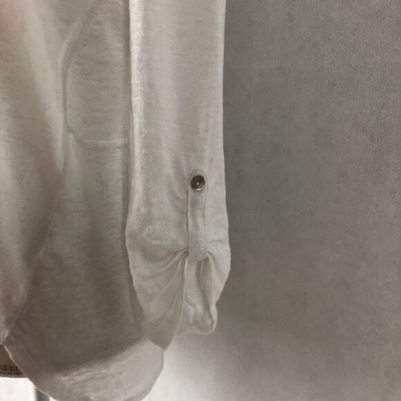 Sz S Adrienne Vittadini 100% Linen White Top - Picture 7 of 7